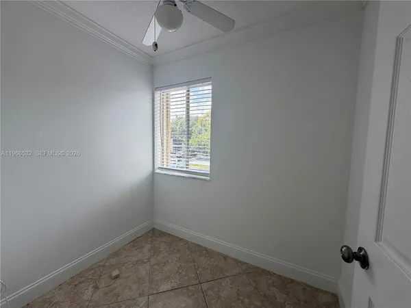 an empty room with a window