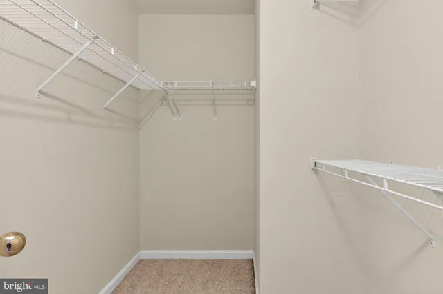 a view of a room with racks on the wall