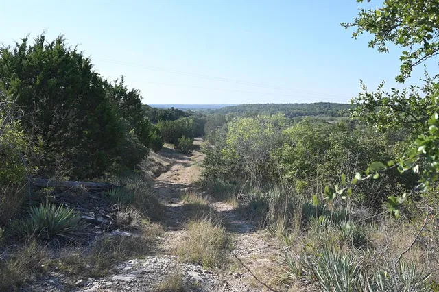 an aerial view of a houses with a yard