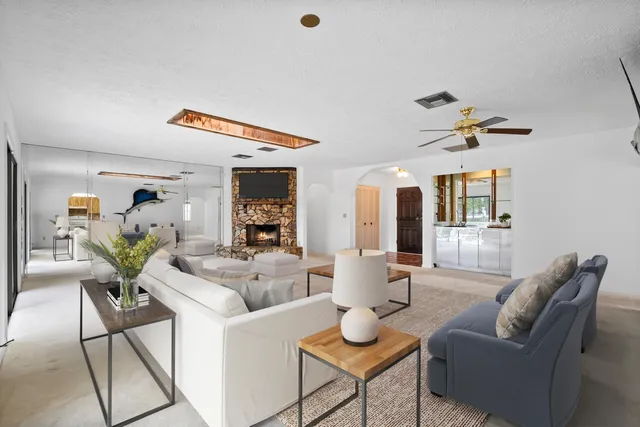 a living room with furniture