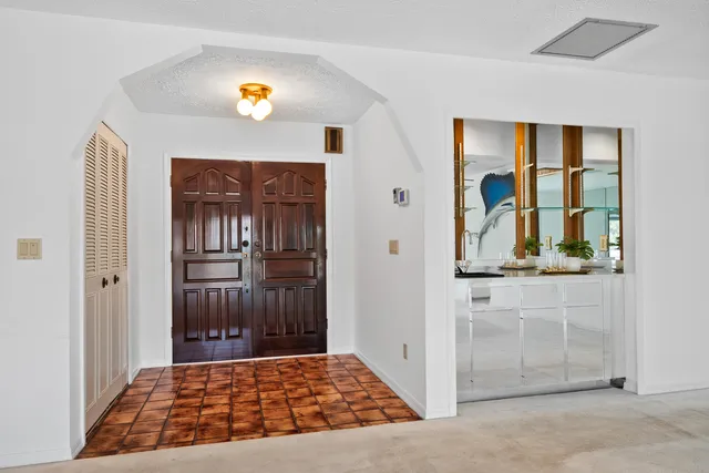 a living room with a fireplace