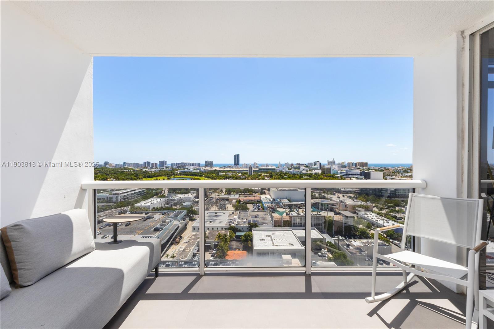 1800 Sunset Harbour Drive, Unit 2105 Miami Beach, FL 33139 - Photo 25 of 52 a view of a balcony with furniture