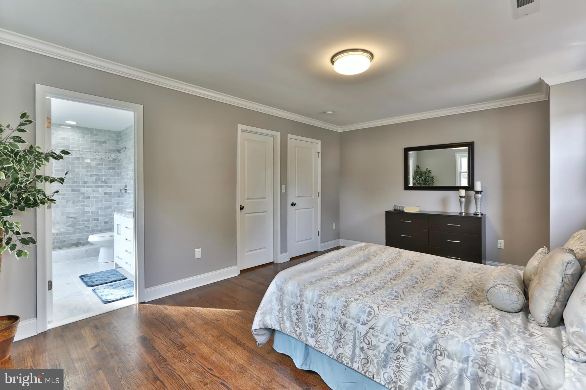 203 Hollen Road Baltimore, MD 21212 - Photo 14 of 30 a bedroom with a large bed and a potted plant