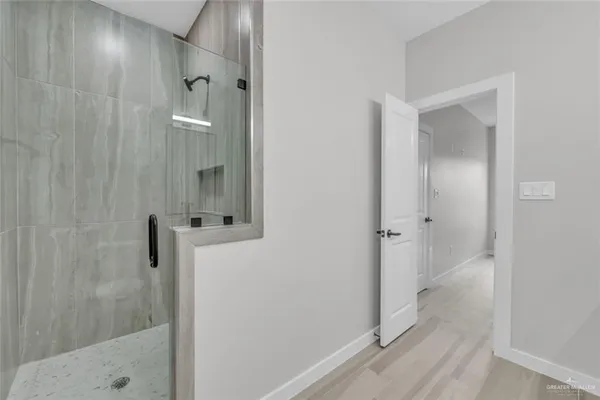 a bathroom with a shower