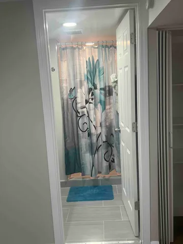 a bathroom with a shower