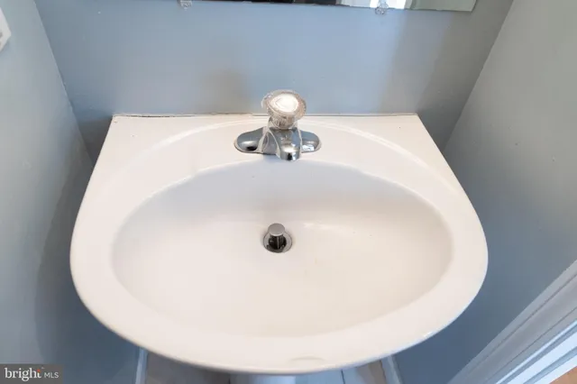 a close view of a sink in a bathroom