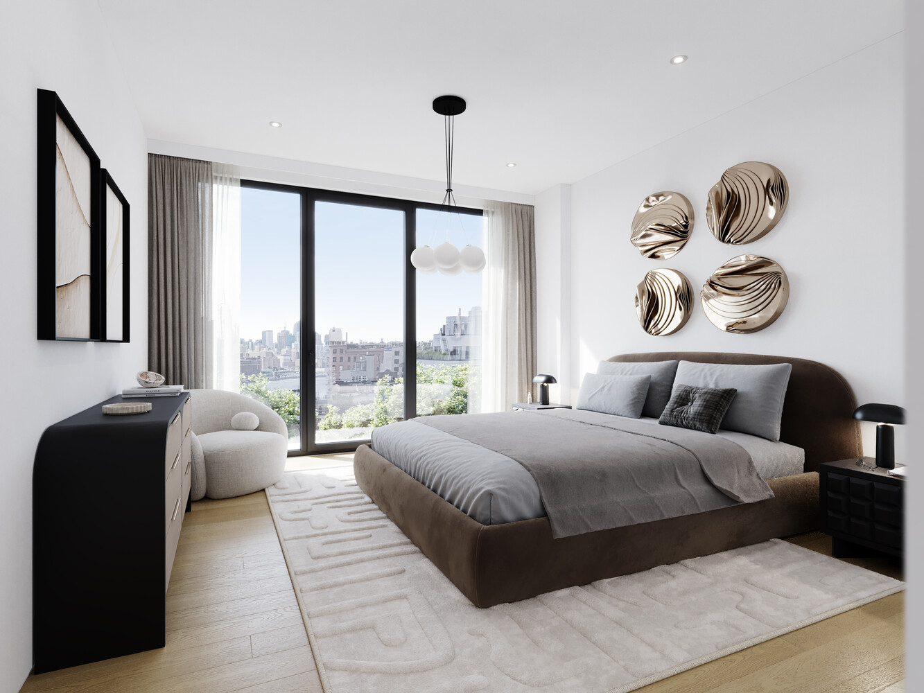 51 South 1st Street, Unit 5 Brooklyn, NY 11249 - Photo 2 of 10 a bedroom with a bed and a large window