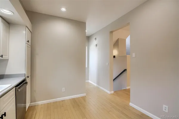 a view of a hallway with entryway