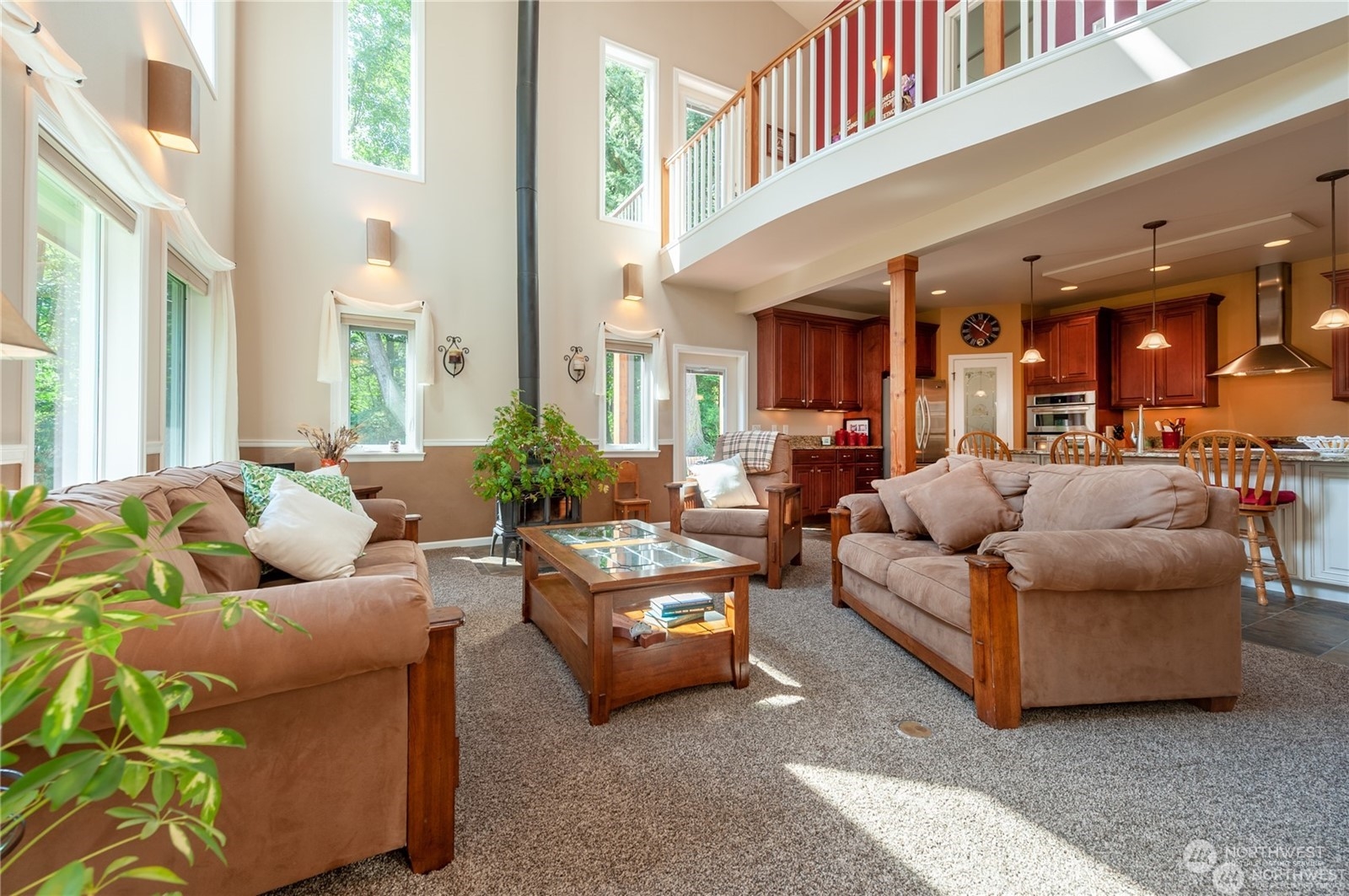 2170 Hilltop Road Lummi Island, WA 98262 - Photo 10 of 31 a living room with furniture and a large window