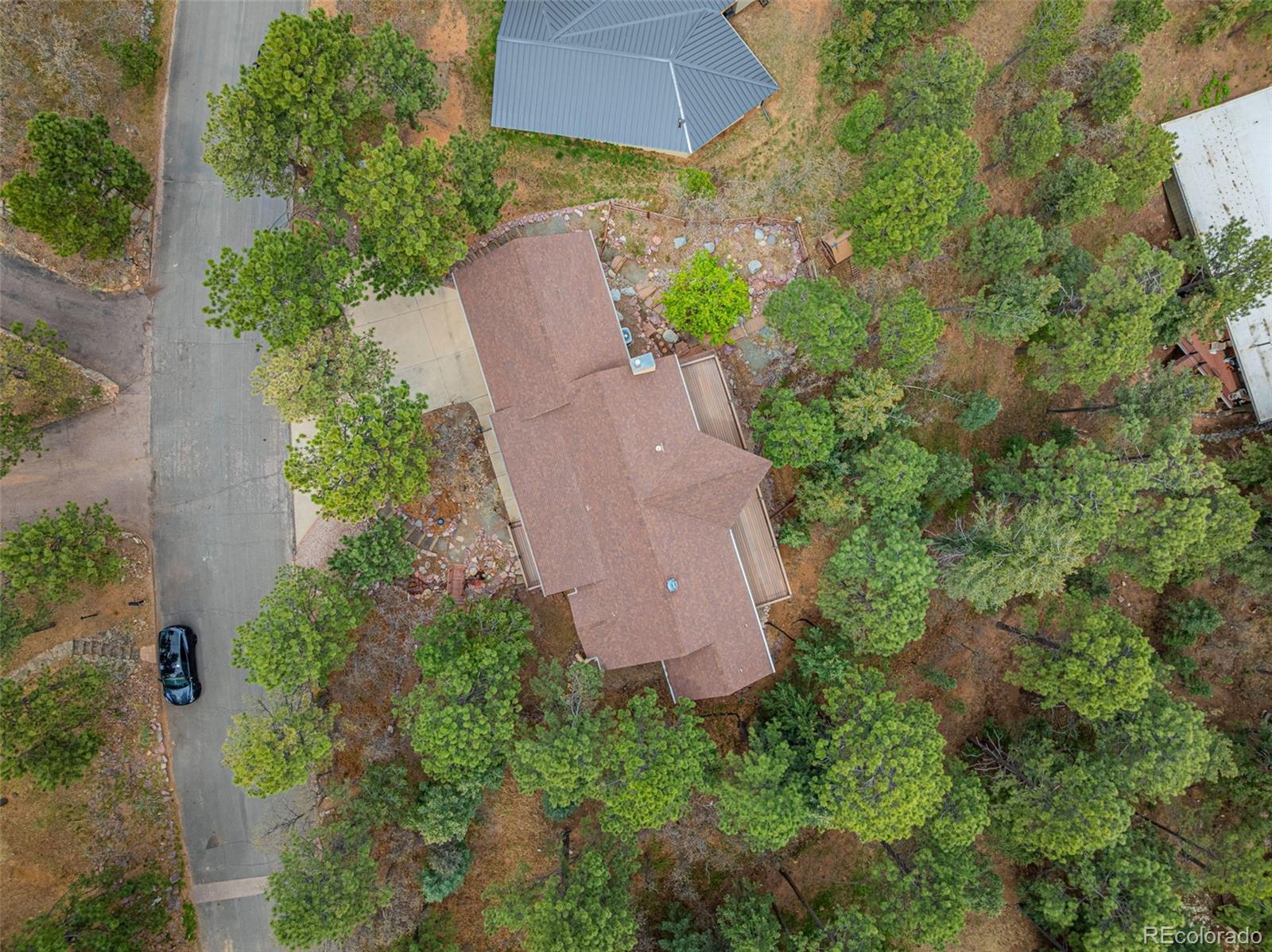 25 Leaming Road Colorado Springs, CO 80906 - Photo 42 of 48 an aerial view of a house with a yard and garden