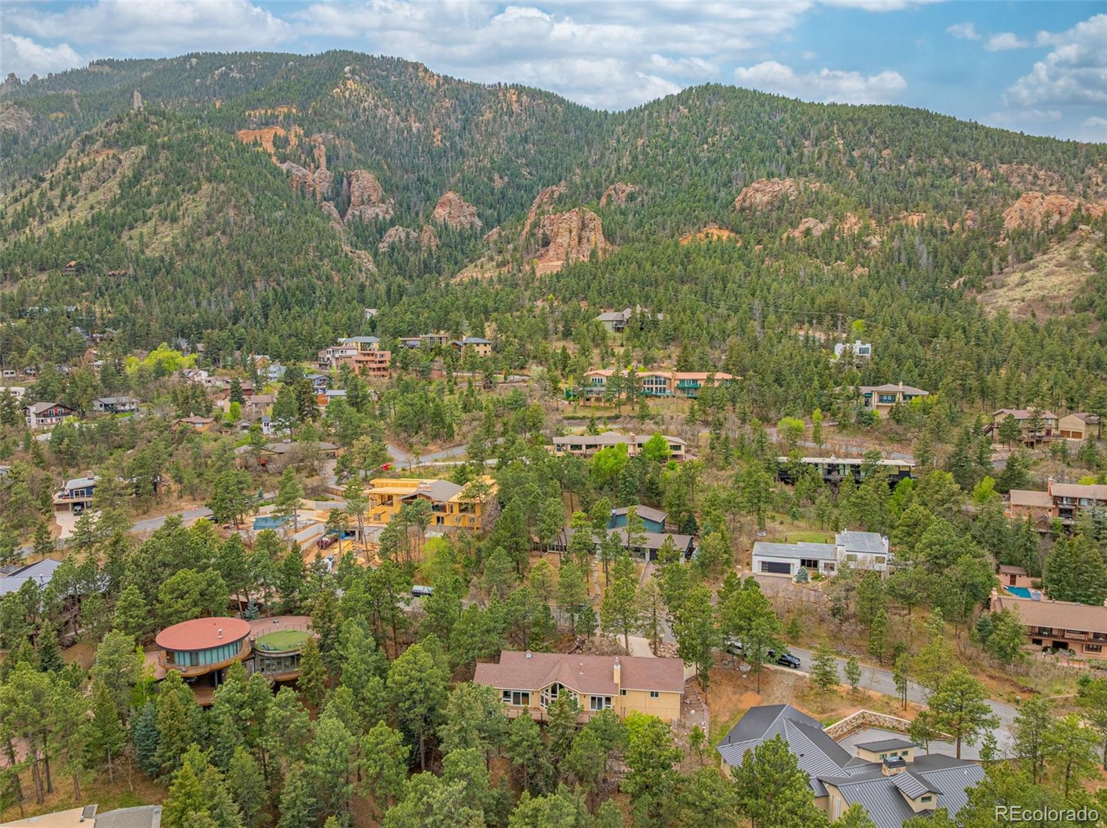 25 Leaming Road Colorado Springs, CO 80906 - Photo 43 of 48 an aerial view of residential houses with outdoor space and trees