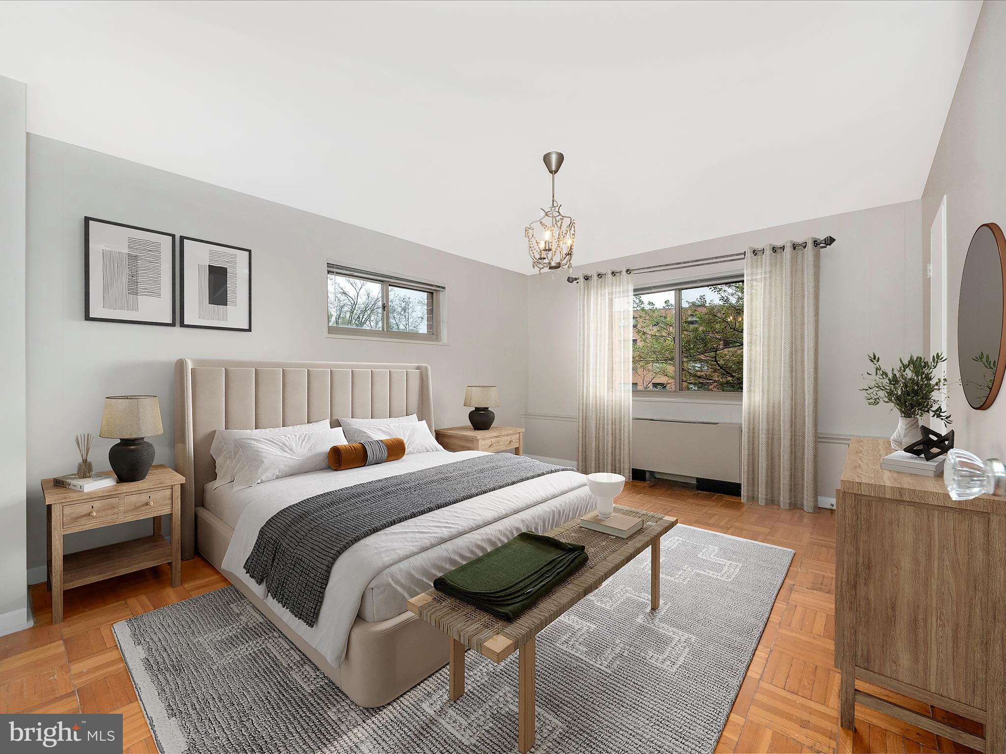 3900 Tunlaw Road Northwest, Unit 104 Washington, DC 20007 - Photo 14 of 36 a bedroom with a bed and window