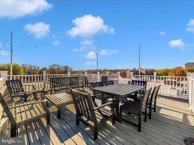 a view of a terrace with furniture