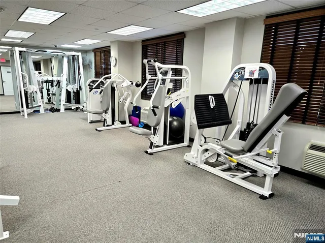 a room with gym equipment