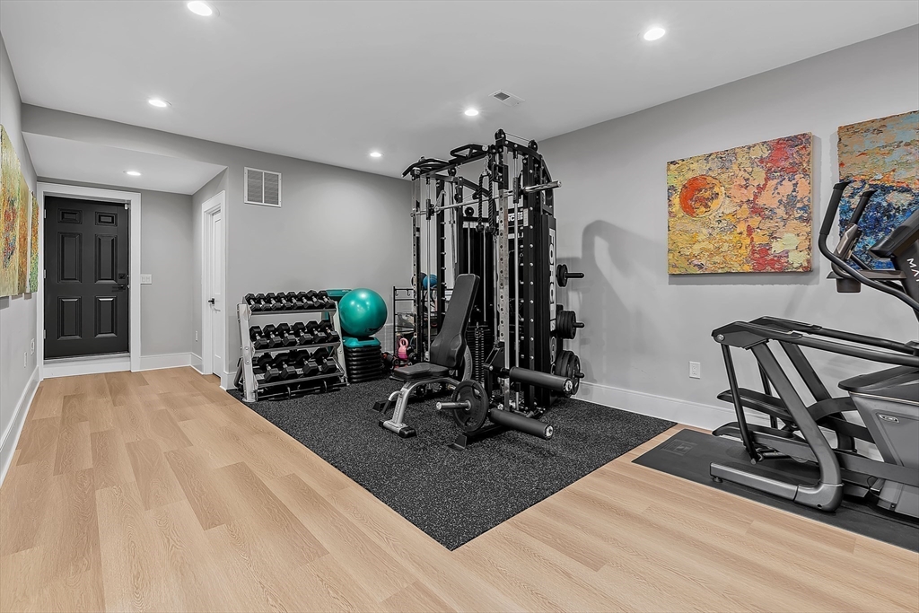 9 Whittlesey Road Newton, MA 02459 - Photo 27 of 33 a view of a room with gym equipment