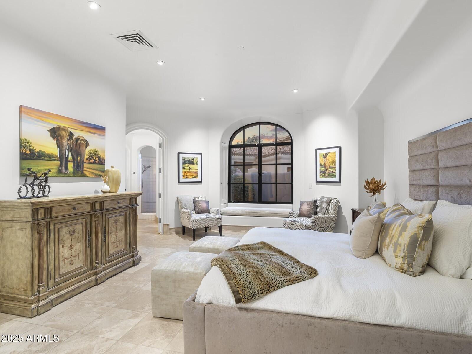 9422 East Happy Valley Road Scottsdale, AZ 85255 - Photo 41 of 78 Spacious Bedroom w Arched Window