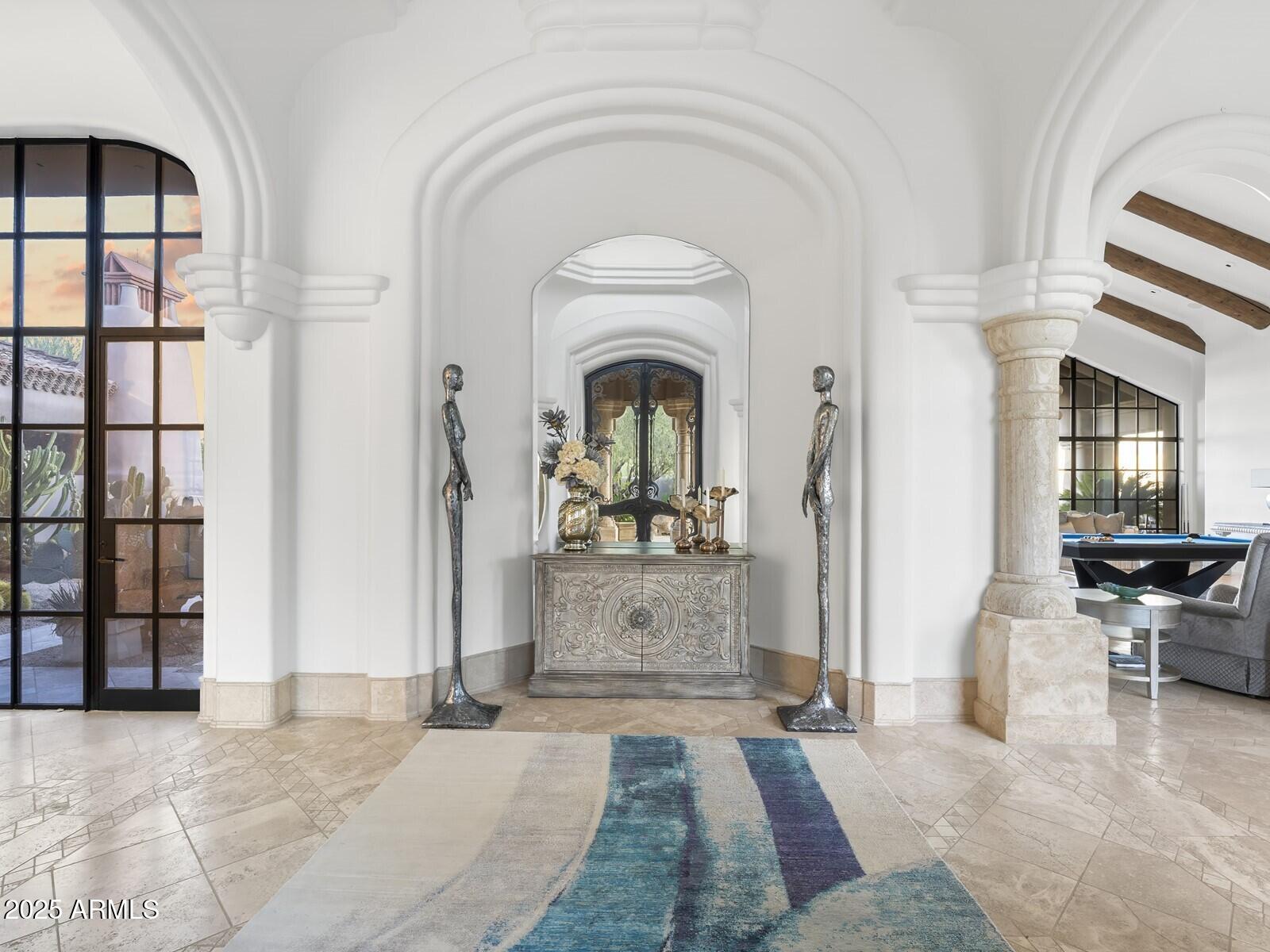 9422 East Happy Valley Road Scottsdale, AZ 85255 - Photo 9 of 78 Arched Foyer w Stone Columns