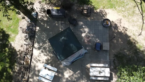 a view of a yard with plants