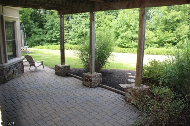 a room with furniture and a yard