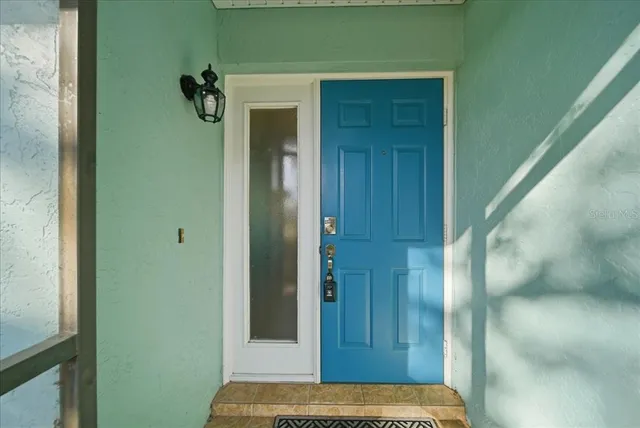 a view of a front door of a house
