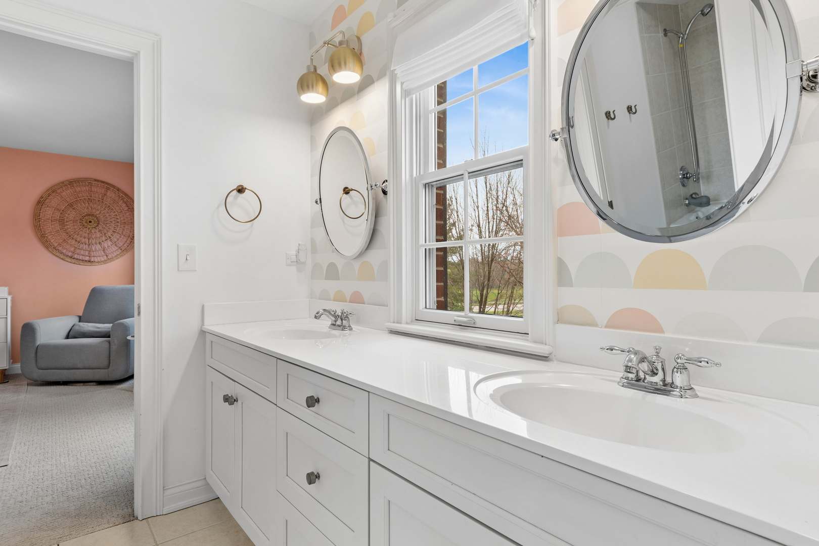 39W553 Sheldon Lane Geneva, IL 60134 - Photo 27 of 46 a bathroom with a sink double vanity and a mirror