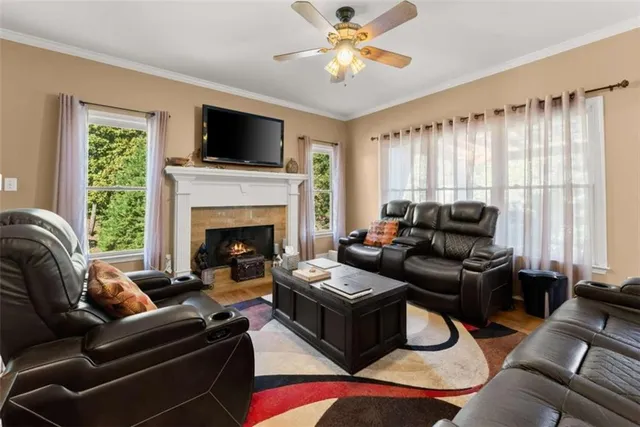 a living room with furniture