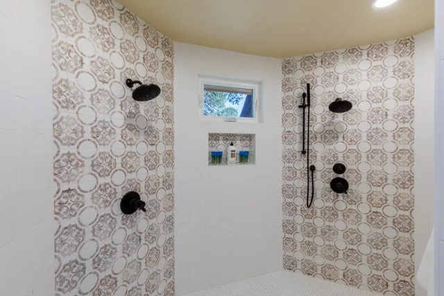 a bathroom with a shower