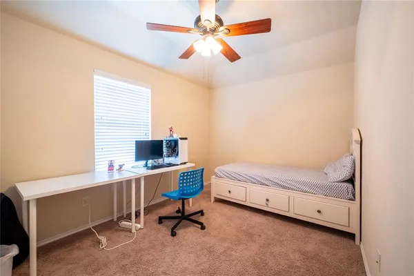 a room with a table and a chair