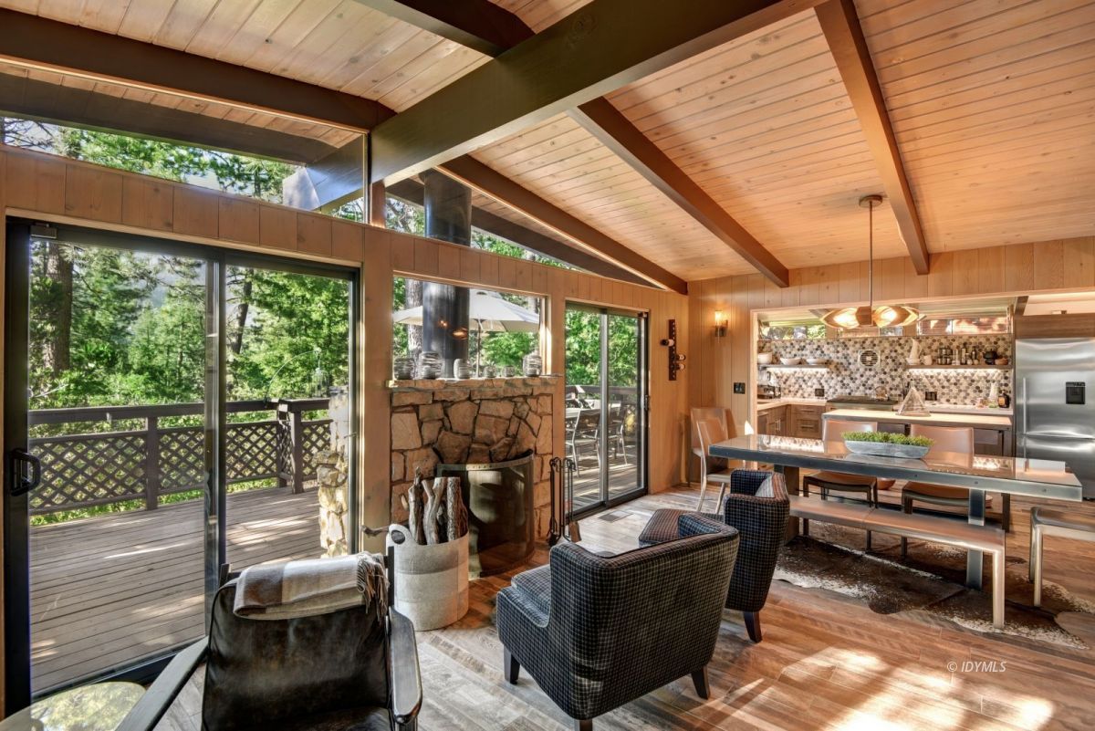 26780 Saunders Meadow Road Idyllwild, CA 92549 - Photo 26 of 41 a living room with furniture and a floor to ceiling window