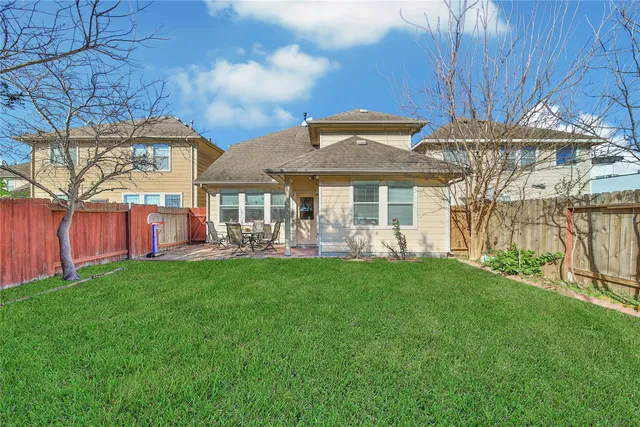 a view of a porch with a backyard