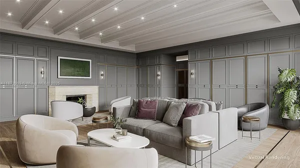 a living room with furniture