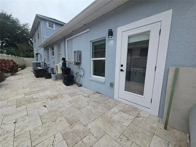 a view of a entryway door front of house