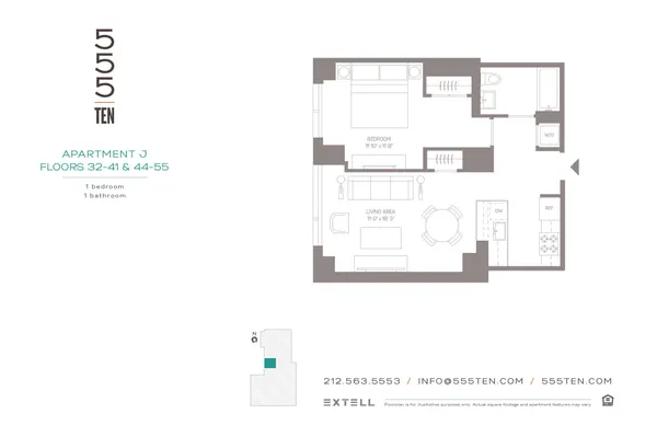 $5,850 | 555 10th Avenue, Unit 49J | Hudson Yards