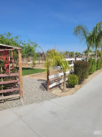 an outdoor view with patio