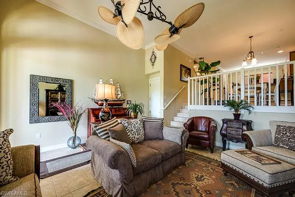 a living room with furniture