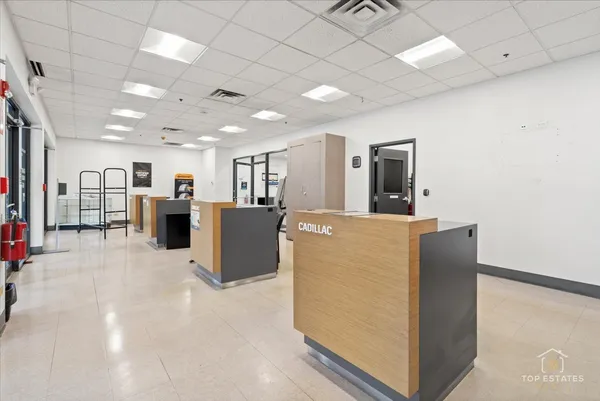 a view of a balcony with door