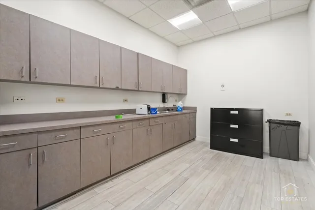 a view of park with large trees