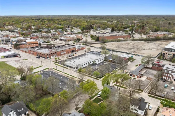 an aerial view of a city with lots of residential buildings