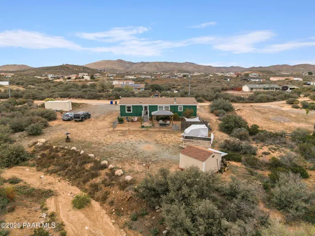 a view of a city with mountain