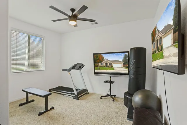a view of an outdoor sitting area with furniture and garden