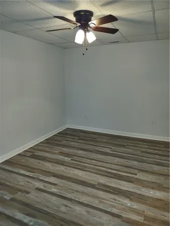 a view of small space with racks on the wall