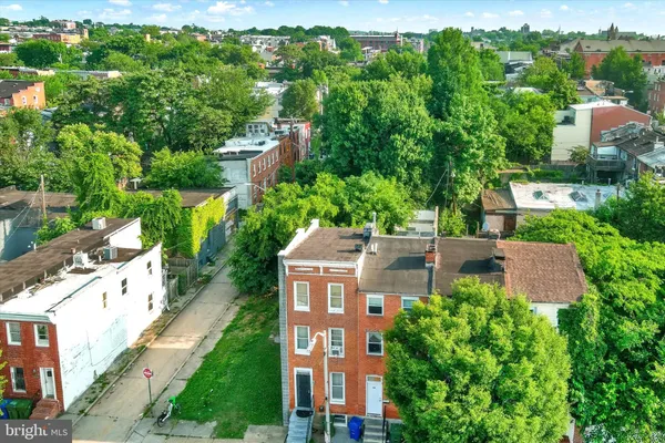 an aerial view of a house