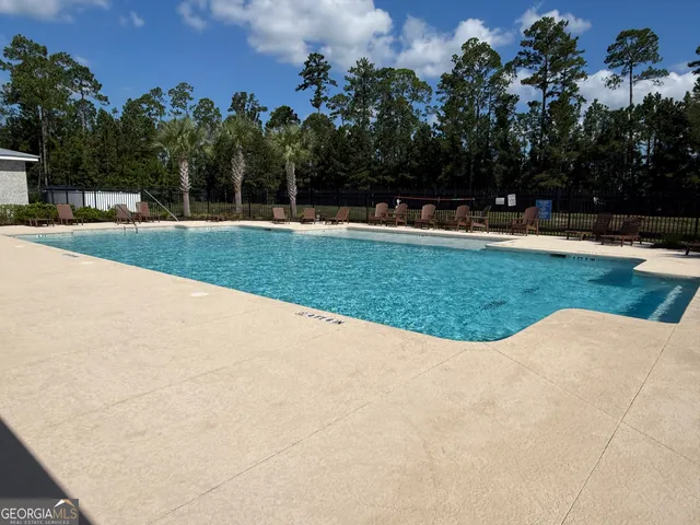 a view of a park with slide