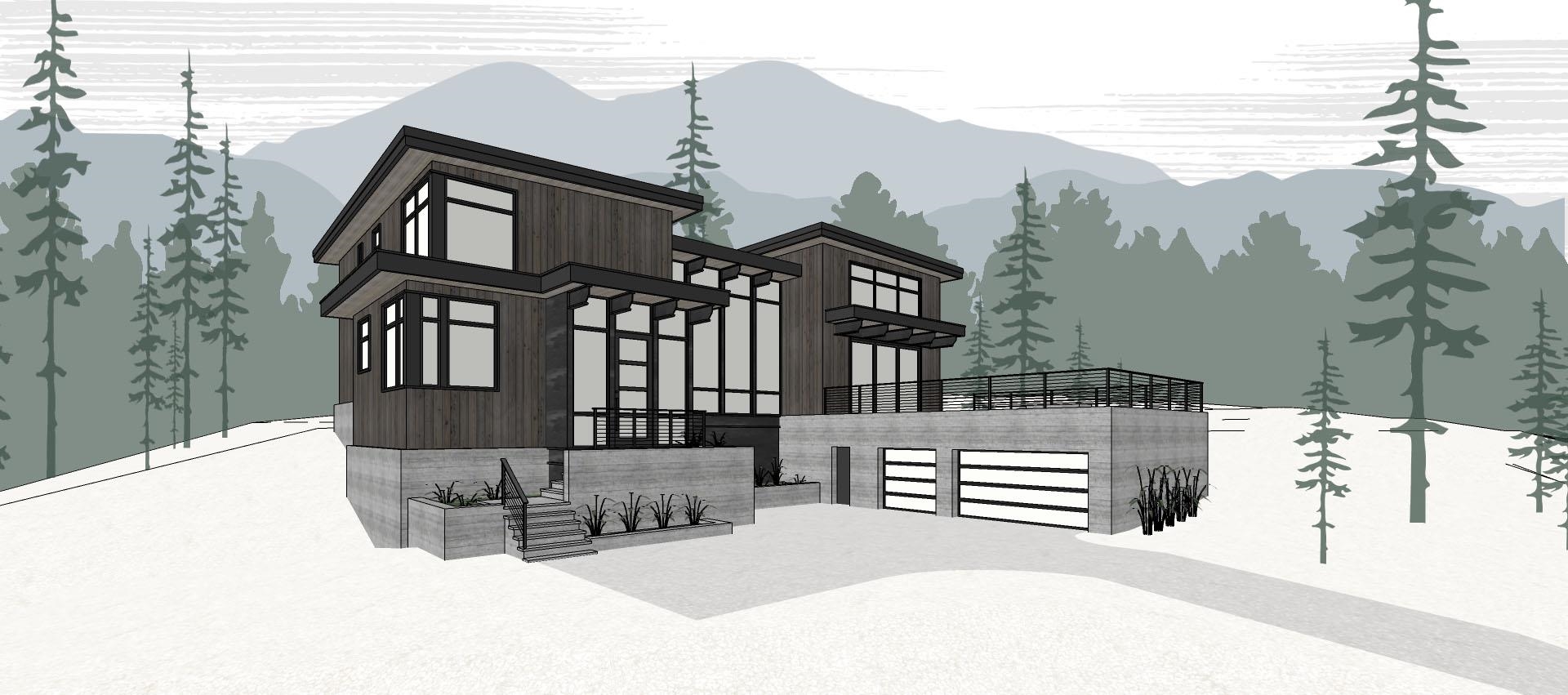 a view of a house with a snow in the yard