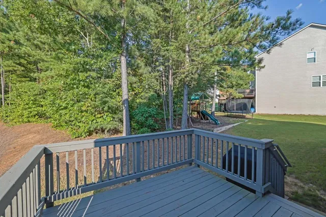 a view of a wooden deck