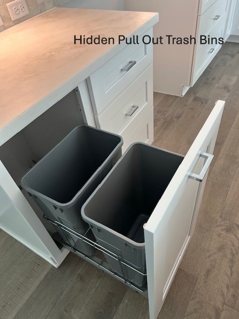 5309 Eigel Street Houston, TX 77007 - Photo 22 of 41 Hidden Pull Out Trash Bins in the Kitchen.
