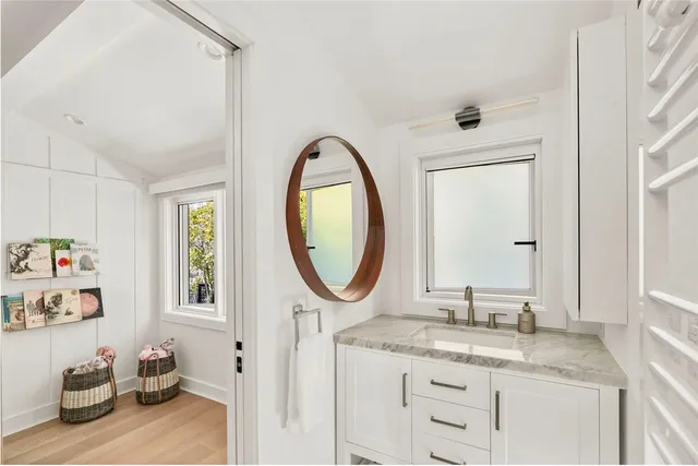 an aerial view of beach and ocean