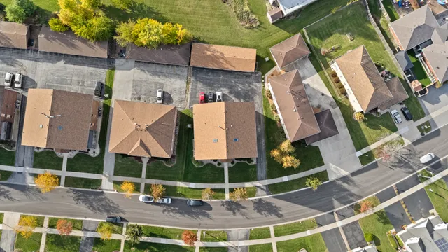 an aerial view of multiple houses