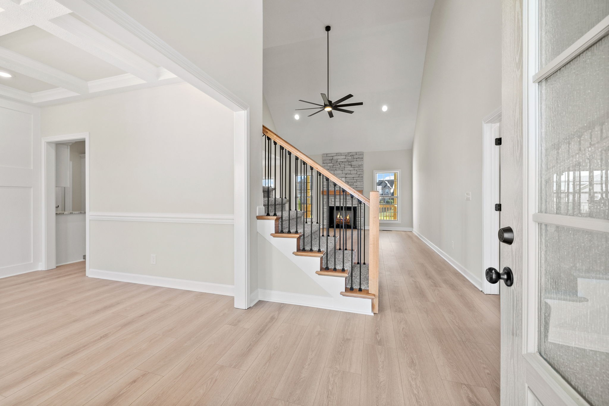 571 Fieldview Way Clarksville, TN 37043 - Photo 17 of 48 a view of a hallway with wooden floor and staircase