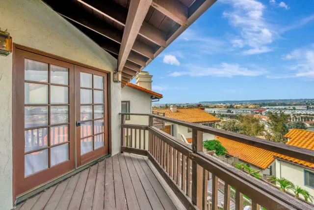 a view of ocean from a balcony